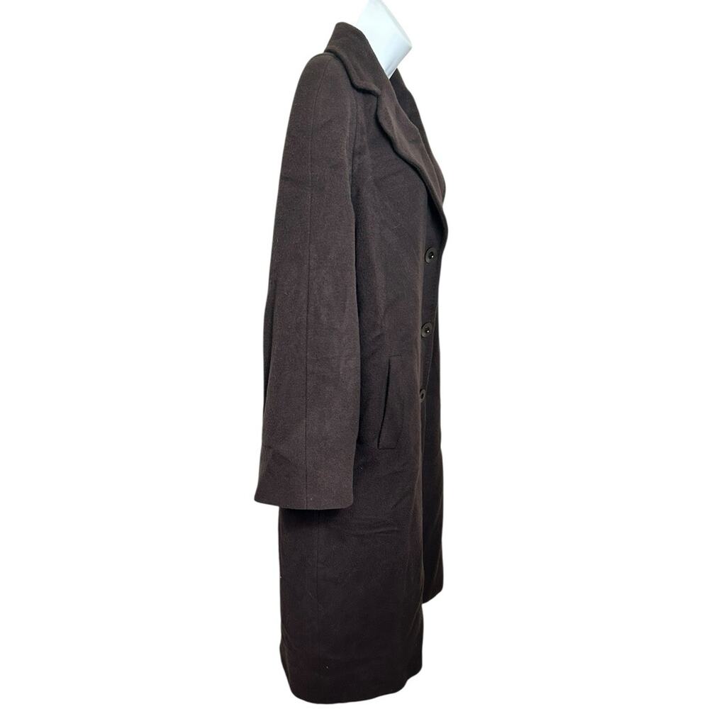Women's Cinzia Rocca Brown Virgin Wool Coat Sz 10 Pockets Italy Lined Pockets - Picture 5 of 9